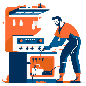 Elarbete med installation av vitvaror